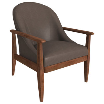 Elena Leather Lounge Chair, Finish Shown: Pumpernickel, Leather Shown: Mocha