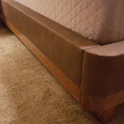 oak and leather bed frame - Bed Frames