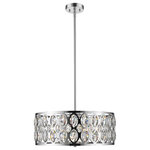 Z-Lite - Z-Lite 6010-24CH Dealey 6 Light Chandelier in Chrome - With an open, rounded shade, this hanging ceiling light is full of chic details. Clean chrome streamlines the sleek silhouette while crystal accents elevate with glamour.