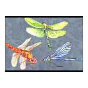 Dragonfly Times Three Indoor/Outdoor Doormat, 24"x36"
