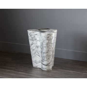 Ava End Table, Large, Marble Look, Large