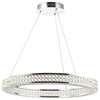 Benton 24.7" Round LED Crystal, Metal Chandelier, Chrome, Clear