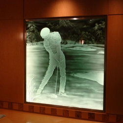 Edge Lit Glass Art Golf Theme - Artwork