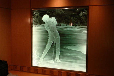 Edge Lit Glass Art Golf Theme