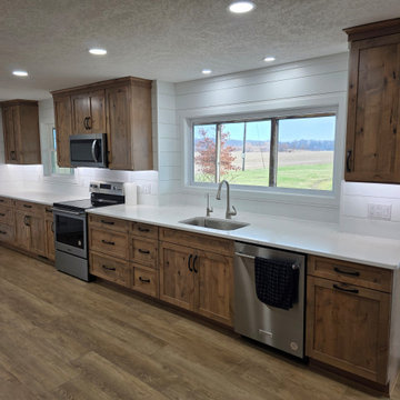 Transitional Kitchen Remodel Done in a Light American Walnut Stain