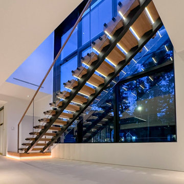 Project #126 | Contemporary Staircases with Integrated LEDs & Glass Railing