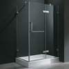 Vigo 32 x 40 Frameless 3/8in.  Clear/Chrome Shower Enclosure with Right Base