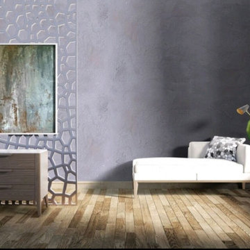 VENETIAN PLASTER WALL AND INDUSTRIAL CANVAS