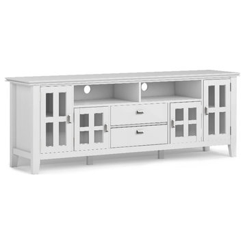 Artisan SOLID WOOD 72" Wide Contemporary TV Media Stand in White upto 80 inches