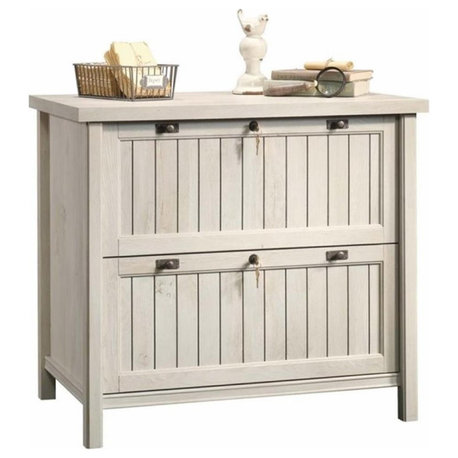 Pemberly Row 2Drawers Lateral Chestnut Wood Filing Cabinet Easy Assembly