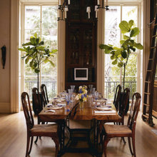 live edge table and queen anne chairs
