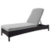 Palm Harbor Outdoor Wicker Chaise Lounge, Brown With Gray Cushions