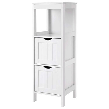 White Floor Cabinet Multifunctional Bathroom Storage Organizer Rack Stand