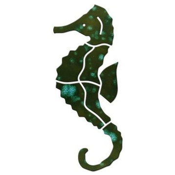 Small Seahorse Ceramic Swimming Pool Mosaic 4", Green