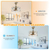 Gold Frosted Glass Cage Ceiling Fan with Dimmable Light and Remote Control, Gold