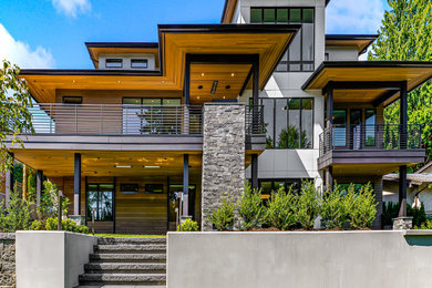 Example of a minimalist exterior home design in Seattle