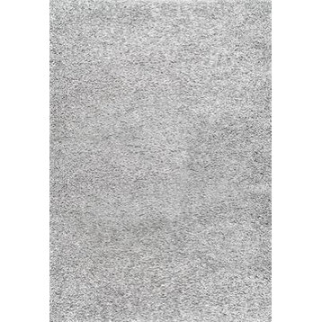 nuLOOM Marleen Plush Shag Striped Area Rug, Silver 2'x3'