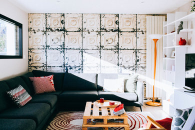 Cette image montre un salon design.