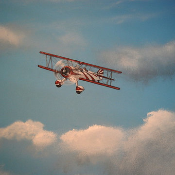 Aviation/Planes Themed Mural by Tom Taylor of Wow Effects, for a boy's bedroom.