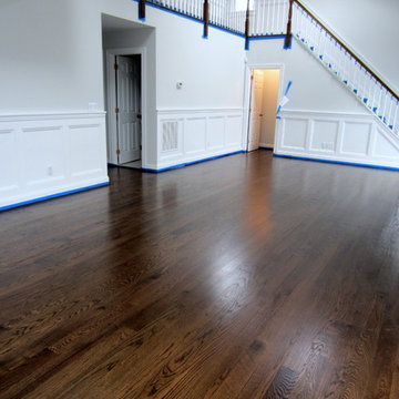 EAST HAMPTON:  RED OAK REFINISHED WITH JACOBEAN STAIN & SEMI-GLOSS OIL POLY
