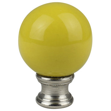 Ceramic Ball Lamp Finial, 2" Tall, Yellow, Single