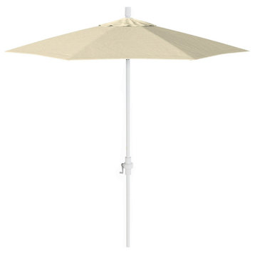 7.5' Patio Umbrella Matted White Pole Fiberglass Ribs Sunbrella Canvas