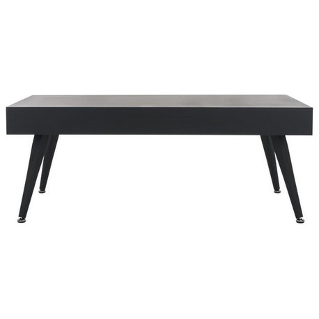 Madden Rectangular Midcentury Modern Coffee Table Black