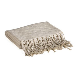 Diamond Weave Bamboo Fibre Throw - Grey - Throws