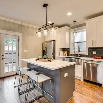 Modern Kitchen with Grey Shaker Island | Chicago, IL