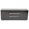 A&X Skyline Modern Black Crocodile Lacquer Buffet