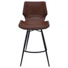 Zurich Metal Stool, Matte Black Metal and Vintage-Style Coffee, Bar Height