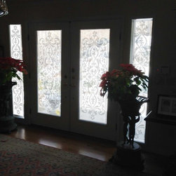 Delia Shades in a custom Arabesque pattern - Roller Shades