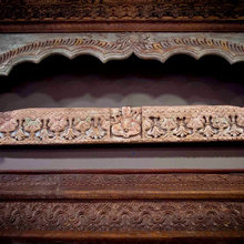 hand carved entry panel