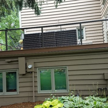 Brown Deck with Black Railings