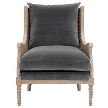 Essentials For Living Churchill Club Chair in Dark Dove Velvet