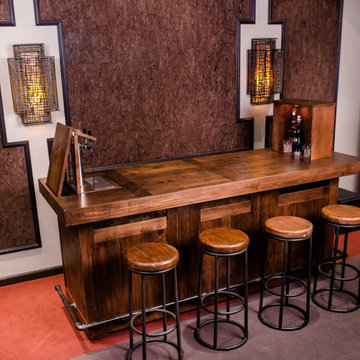 Home Bar With Hidden Beer Tap & Liquor Bottles