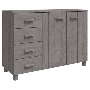 vidaXL Sideboard Buffet Cabinet for Kitchen HAMAR Light Gray Solid Wood Pine