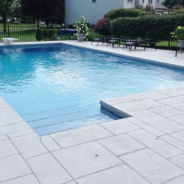 Pool Remodel Cantilever Stamped Concrete