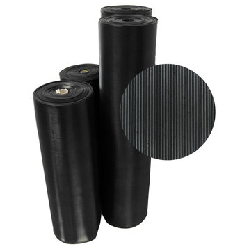 Fine-Rib Rubber Matting, 1/8 Thick, 36 Wide Runner Mats, Offered in 6 Lengths, 3'x6'