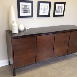 Walnut Veneer Console Table - Accent Chests And Cabinets