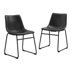 Wasatch Black Faux Leather Dining Chair (Set of 2) - Dining Chairs