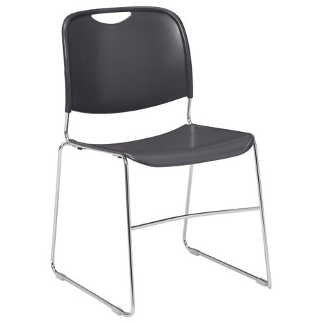 NPS 8500 Series 31" Modern Ultra-Compact Plastic Stack Chair in Gunmetal Gray