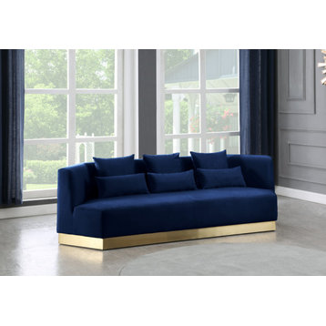 Marquis Velvet Upholstered Sofa, Navy