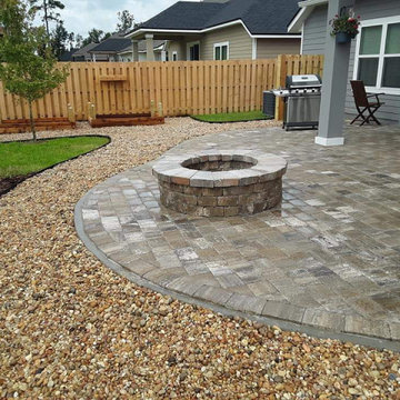 Backyard Landscape Rennovation - Paver Patio, Firepit, Raised Garden Beds, etc.