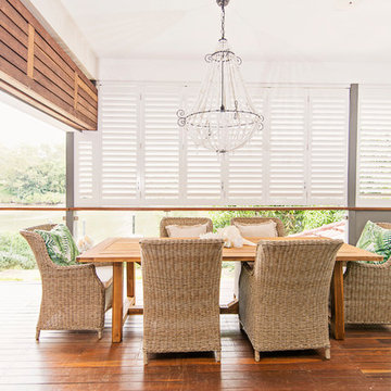Stylish Patio Enclosed with Aluminum Shutters