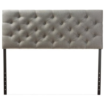 Pemberly Row Modern Tufted Queen Panel Headboard in Gray Finish