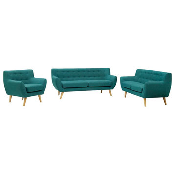 Marcy Teal 3 Piece Living Room Set