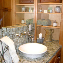 tiled bathroom countertop