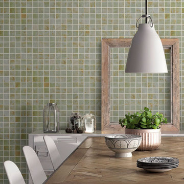 Gilded Age Green Porcelain Mosaic