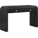 Meridian Furniture - Artisto Console Table, Black - Make organizing a stylish affair when you bring home this Artisto console table. This beautiful console table features an elegantly eye-catching design with its rich wood veneer black finish and its textured drawer front designs. Two drawers give you oodles of room for storing items out of sight and out of mind, and the roomy drawers make sure that organizational power is at your fingertips. For versatility, both gold and chrome handles are included with the console table.